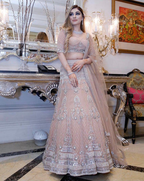 Party Wear Semi Stitched Silver And Pink Lehenga Choli at Rs 2499 in Surat